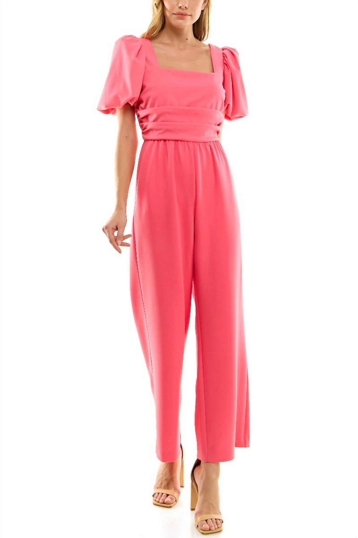 Nicole Miller - Women's Solid Scuba Crepe Jumpsuit