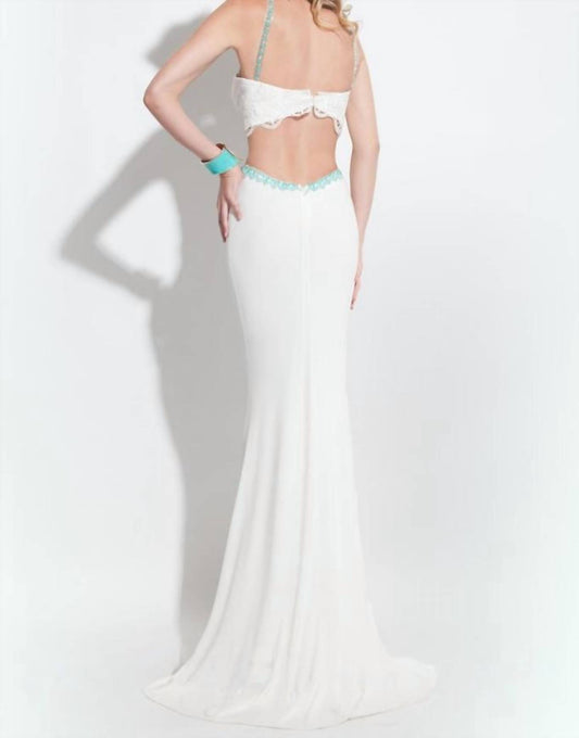 Rachel Allan - Jersey Lace Evening Gown