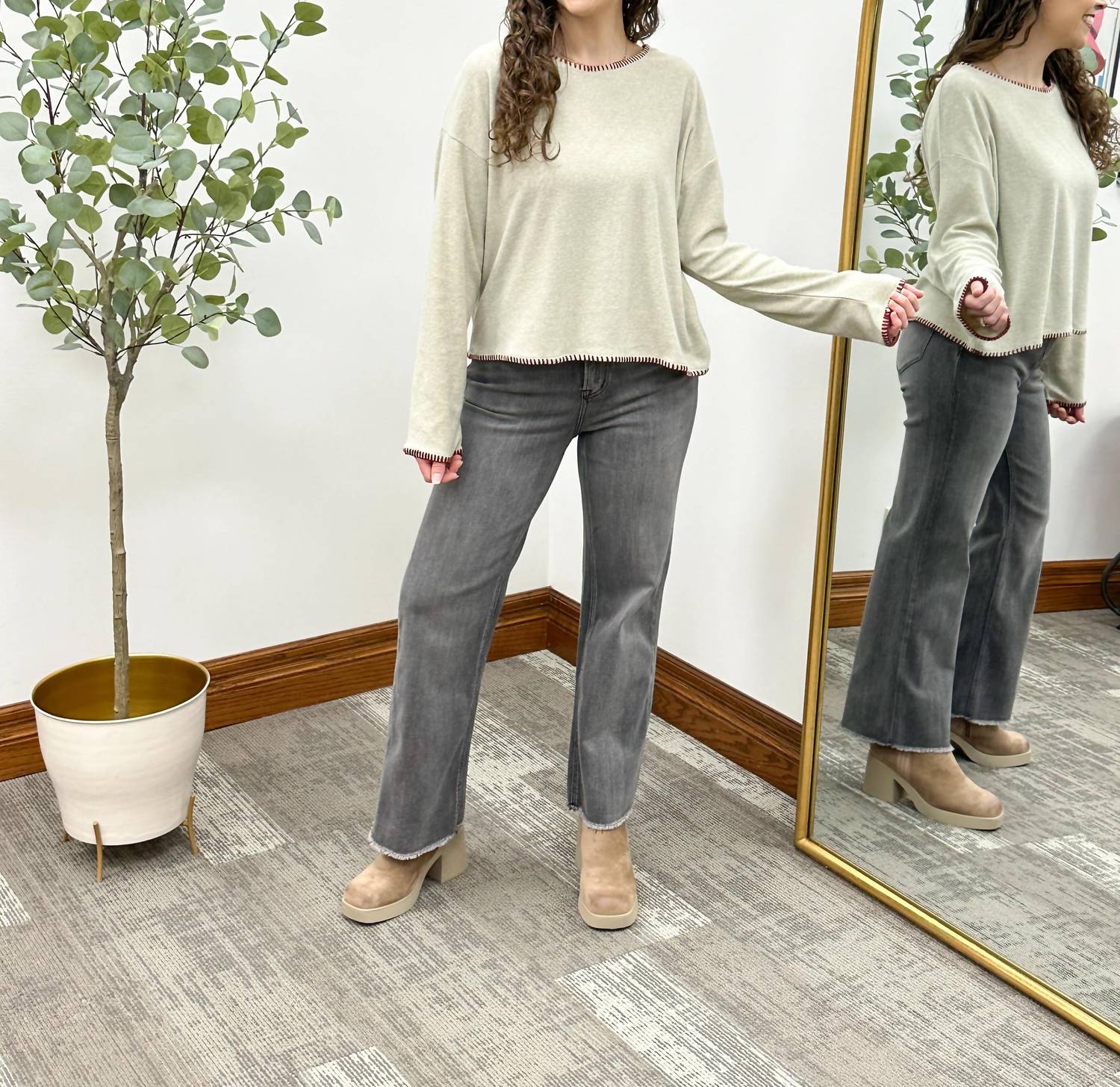 Hayden La - Cora Long Sleeve Boxy Top