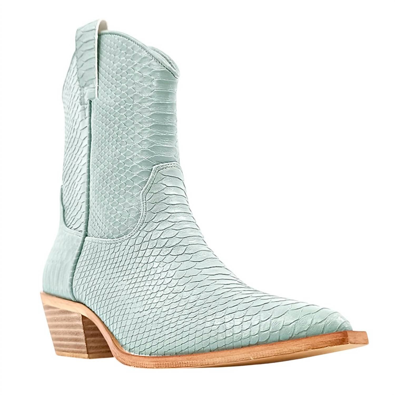 Shu Shop - Women's Zouzou Snake Print Pointed Toe Cowboy Boots