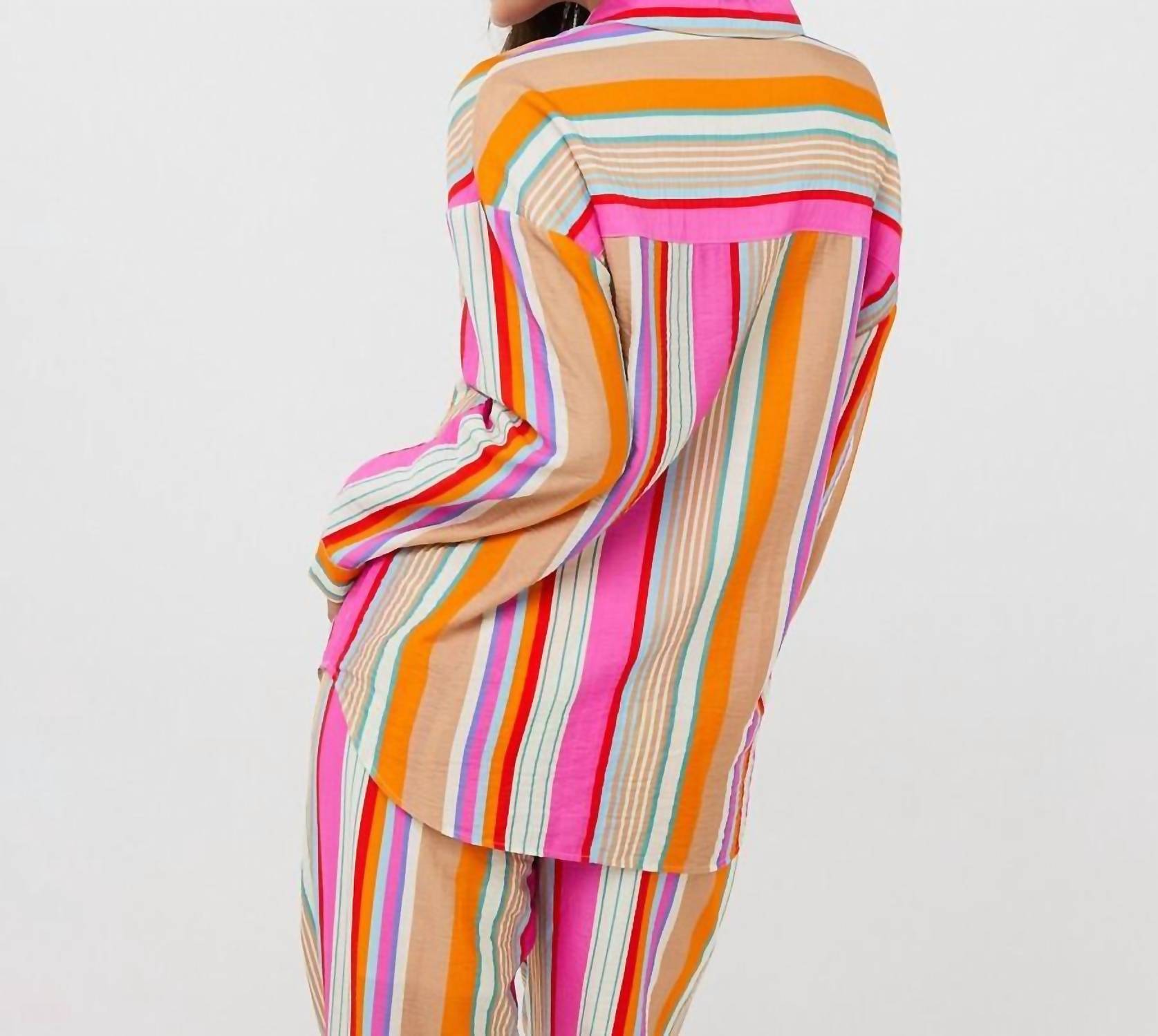 Esqualo - Oversized Stripe Blouse