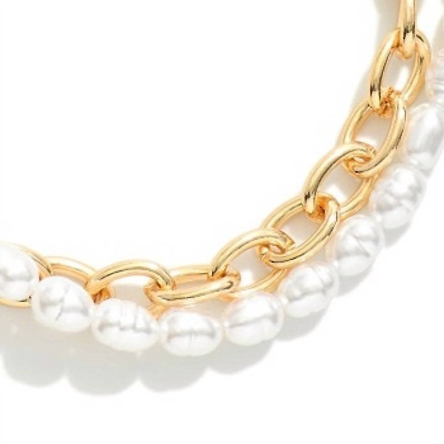 Judson & Co. Women's Layered Chain Link Pearls Bag Chain in gold - women's item - detail view