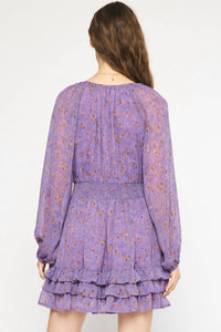 Entro - Long Sleeve Smocked Dress