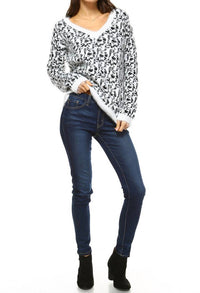 White Mark - Women's Leopard Sweater