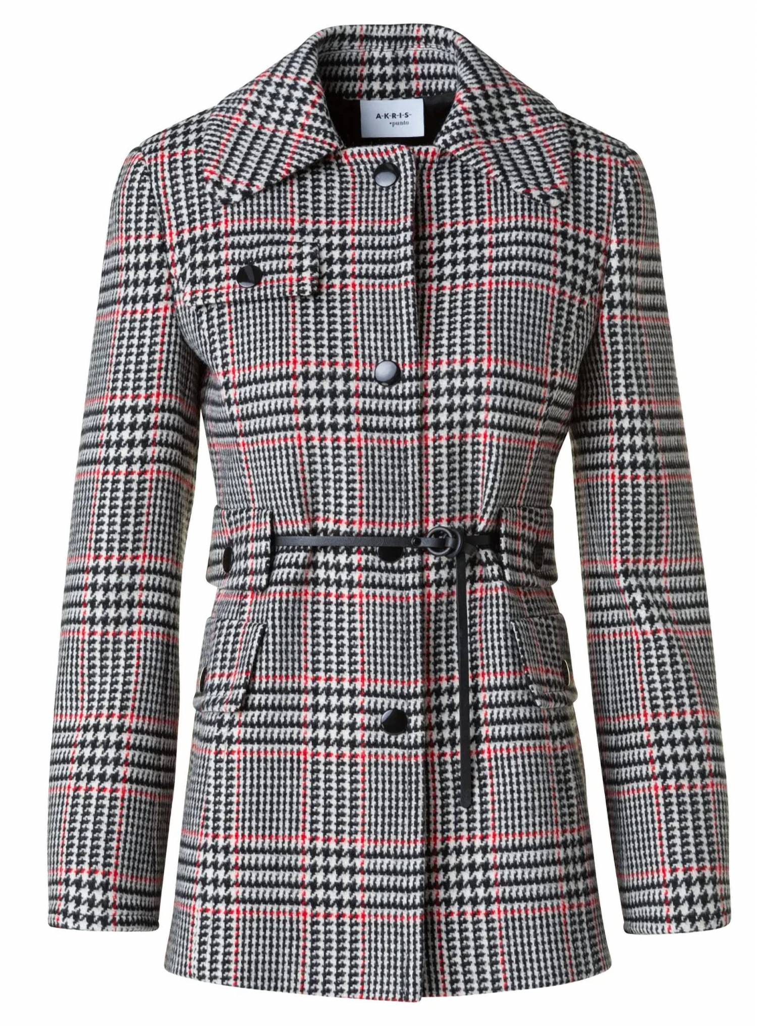 Akris Punto - Glen Plaid Wool Tweed Belted Jacket