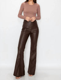 Canvas Apparel - Pleather High Waist Flare Pants