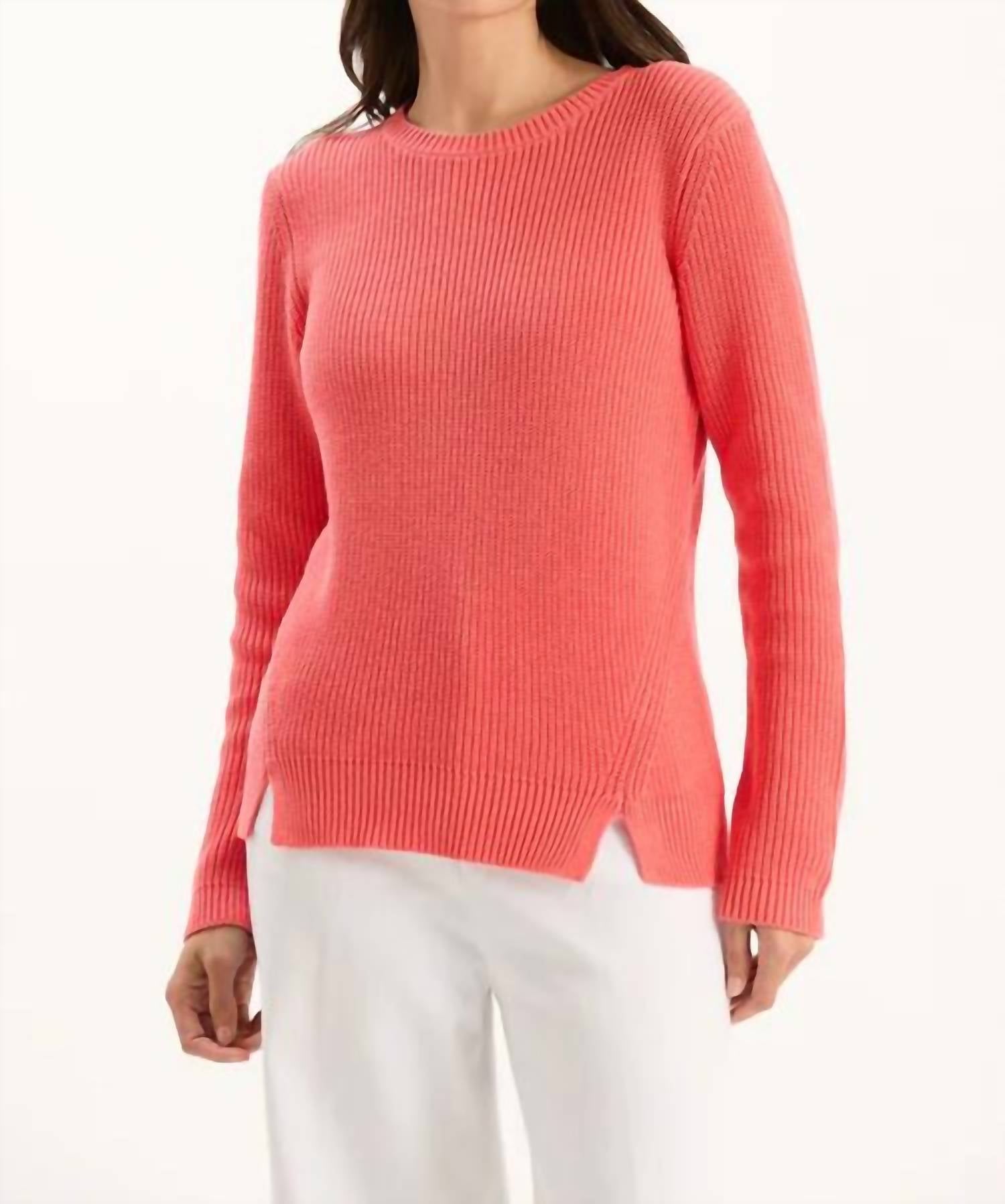Tyler Boe Shaker Sweater in coral - women's sweater
