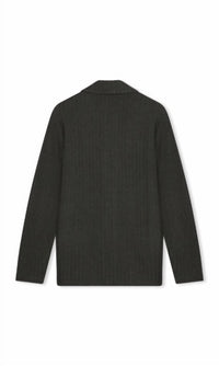 Maurizio Baldassari Men's Soft Cashmere Rib Swacket in black - men's jacket - detail view
