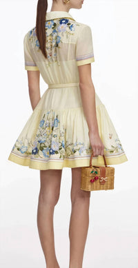 Self-Portrait - Floral Organza Mini Dress