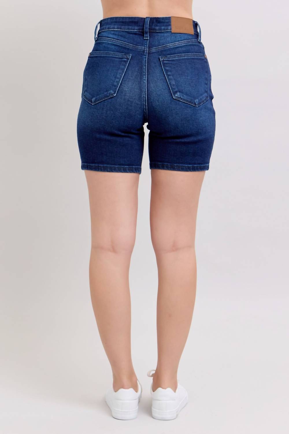 Judy Blue High Waist V-front Bermuda Shorts in blue - women's shorts - alternate view