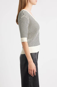 Frame - Stripe V Neck Sweater