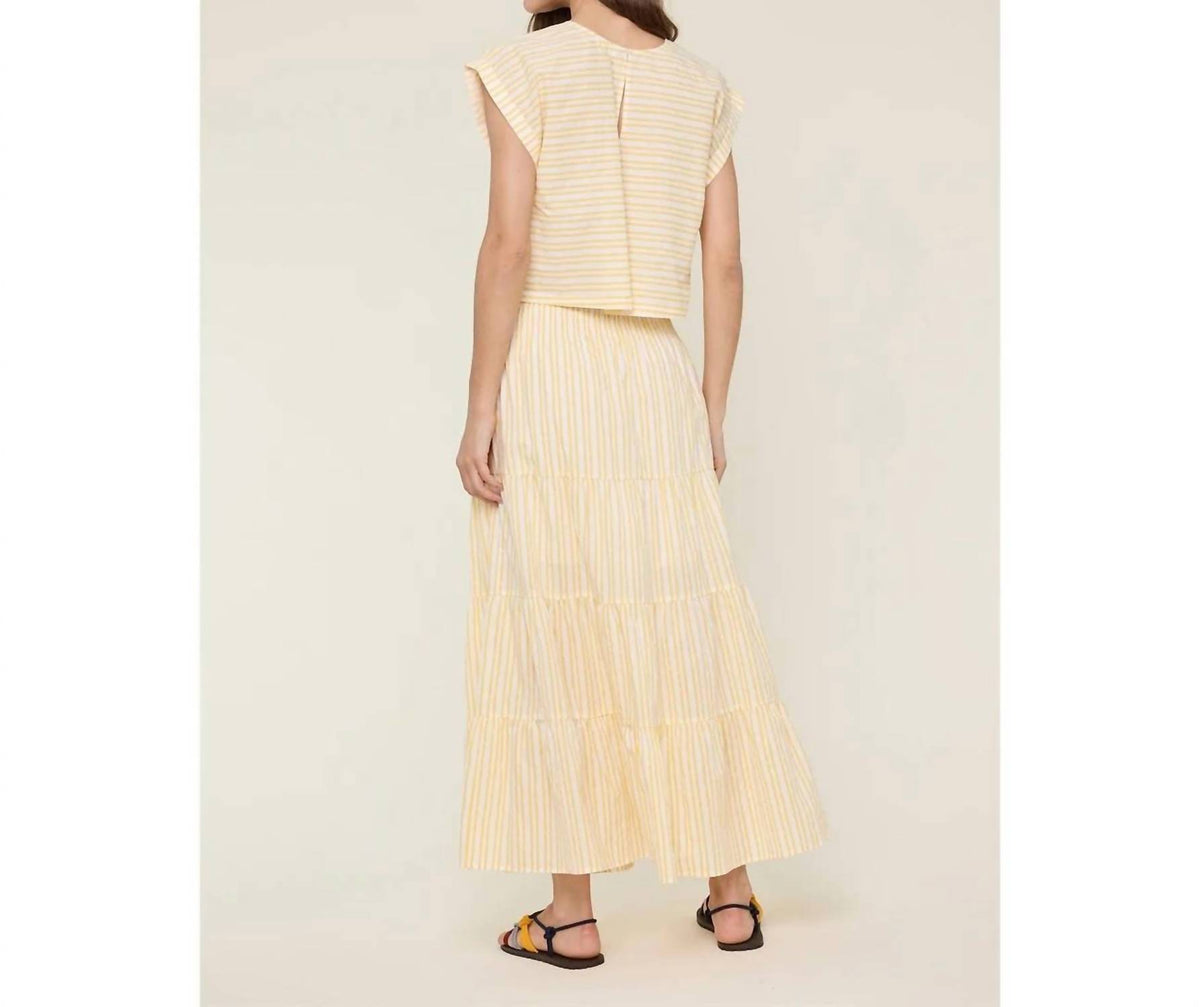 Wishlist - Striped Top And Midi Skirt Set