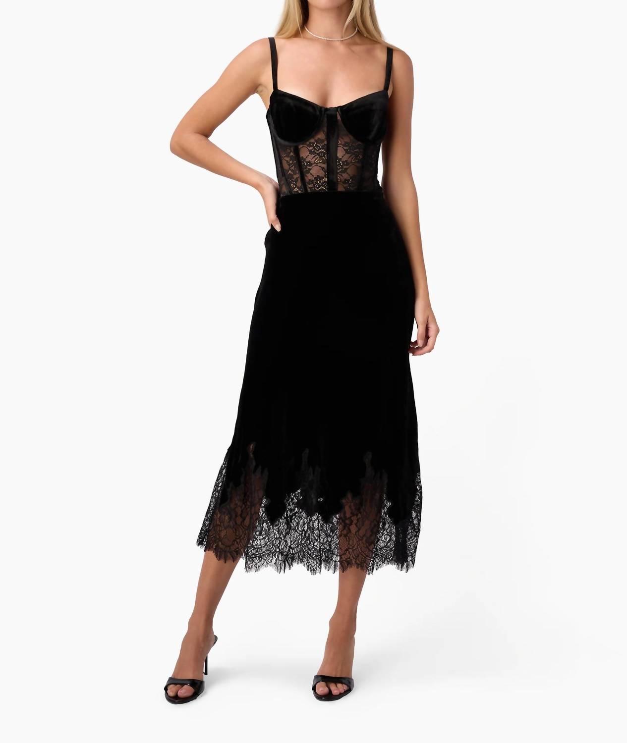 Cami Nyc - Valentyna Velvet Corset Bodysuit