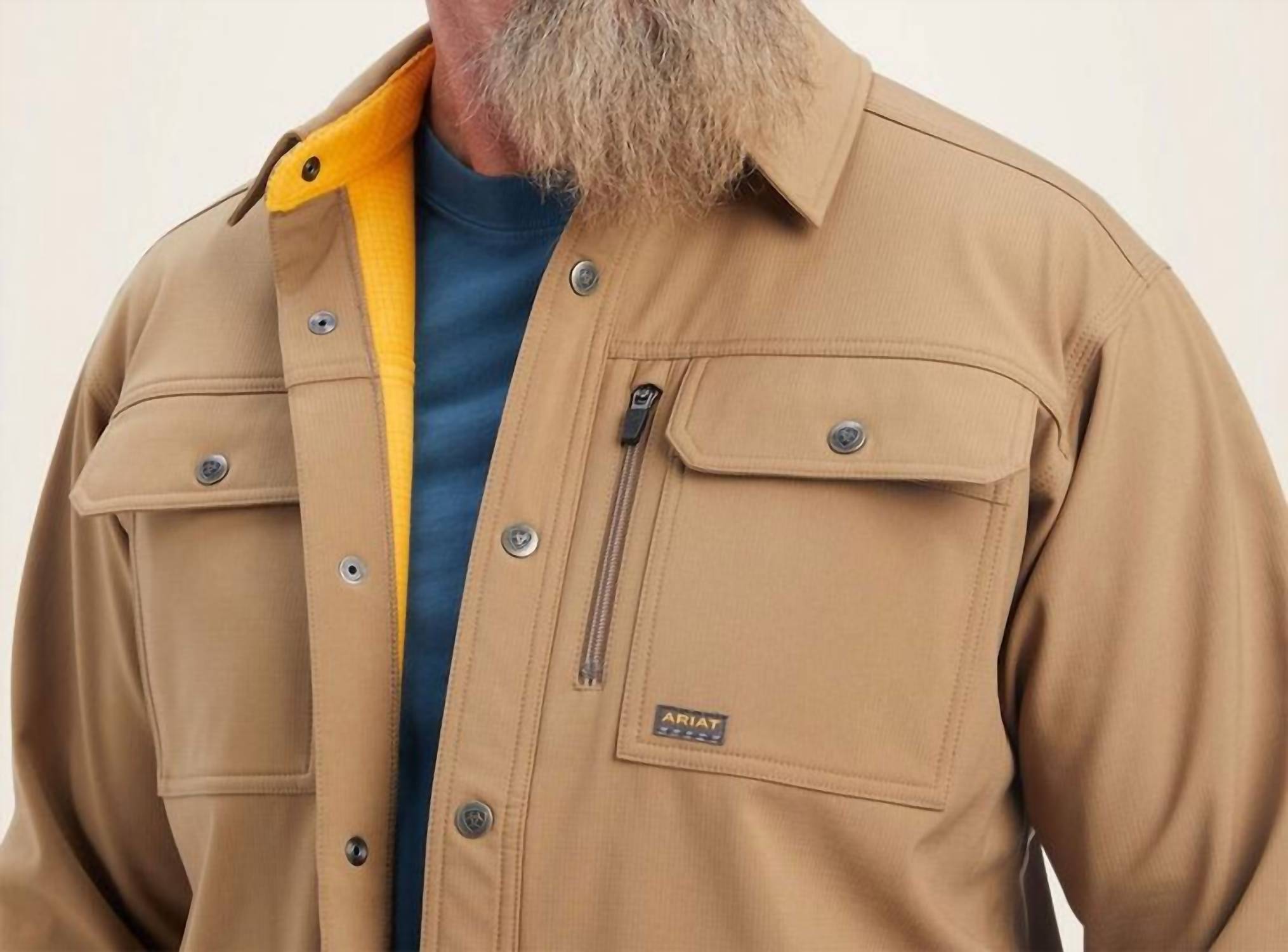 ARIAT Rebar DuraStretch Utility Softshell Shirt Jacket in khaki - men's jacket - view 4