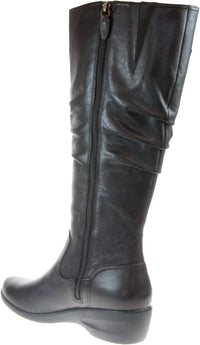 Clarks Women's Rosely Knee-high Boot in black leather - women's shoe - detail view