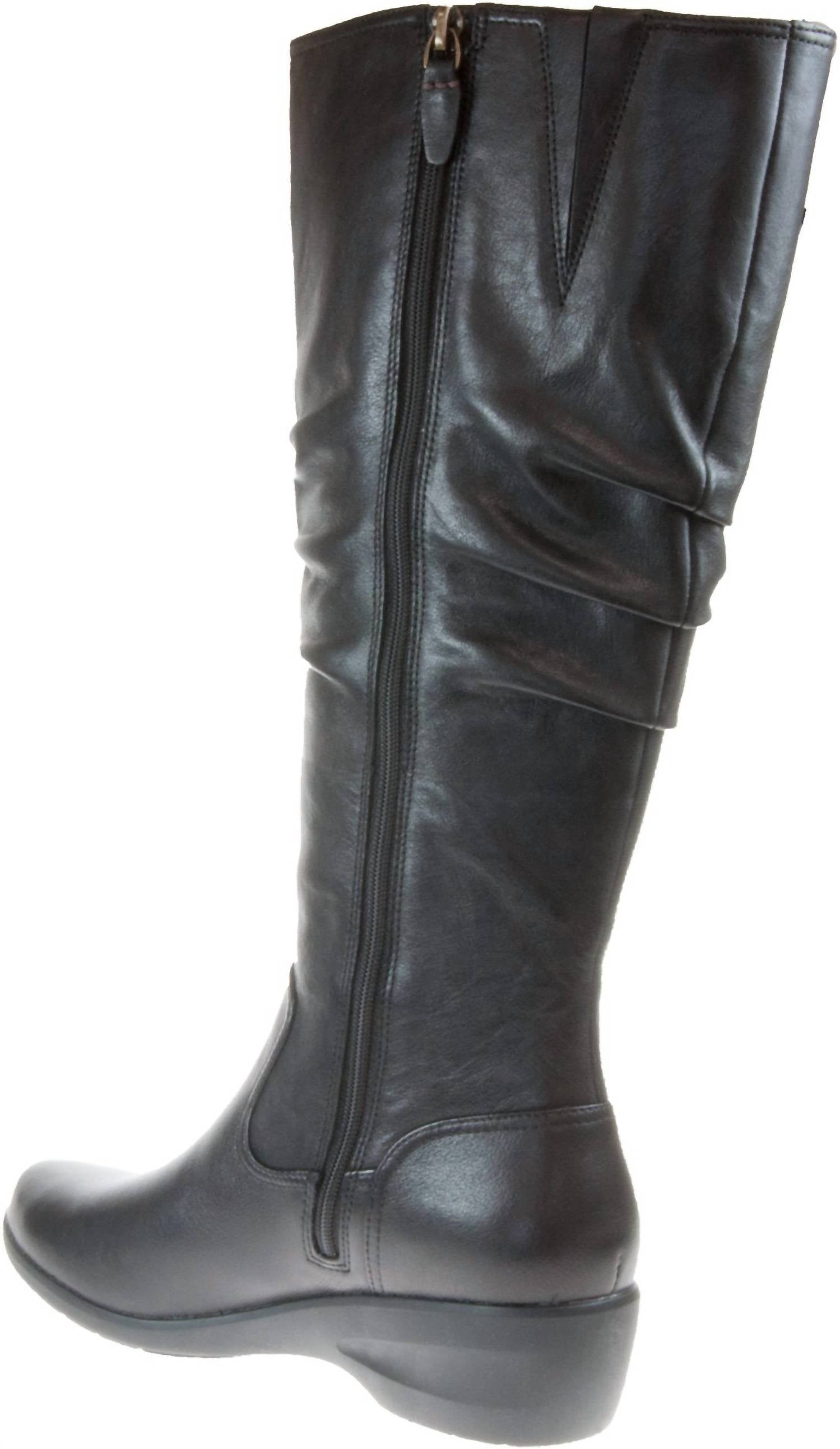 Clarks Women's Rosely Knee-high Boot in black leather - women's shoe - detail view