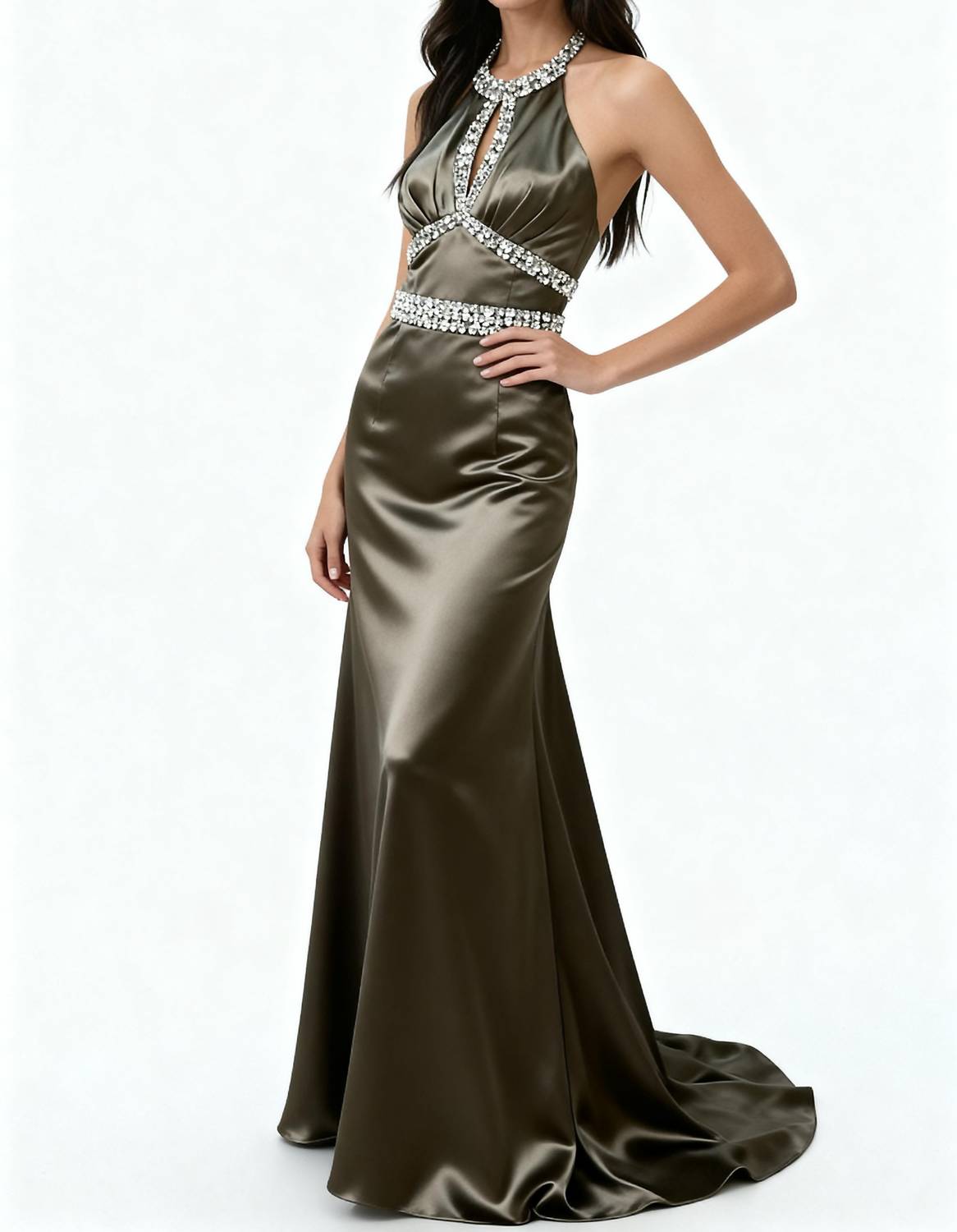 Stephen Yearick - Rhinestone Embellishments Evening Gown