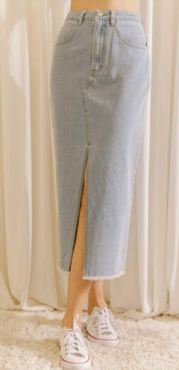 STORIA Pencil Midi Skirt in denim - women's skirt