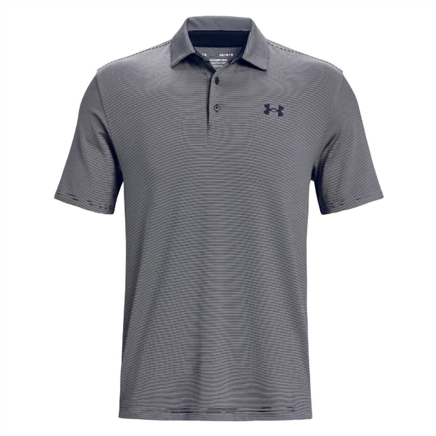 UNDER ARMOUR Men's Playoff Stripe Polo Shirt in navy - men's shirt
