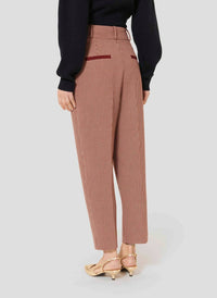 TARA JARMON Paseo 7/8-Length Pants in burgundy check - women's pants - alternate view