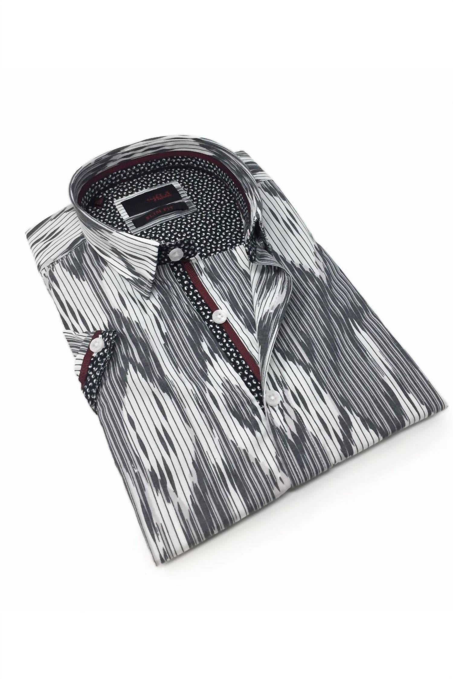 Eight X - Stripe And Melt Design Short Sleeve Shirt With Trim