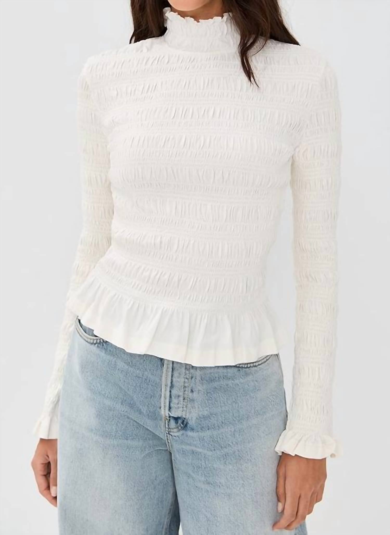 Merlette - Kantor Ruffled Cuffs And Hemline Top