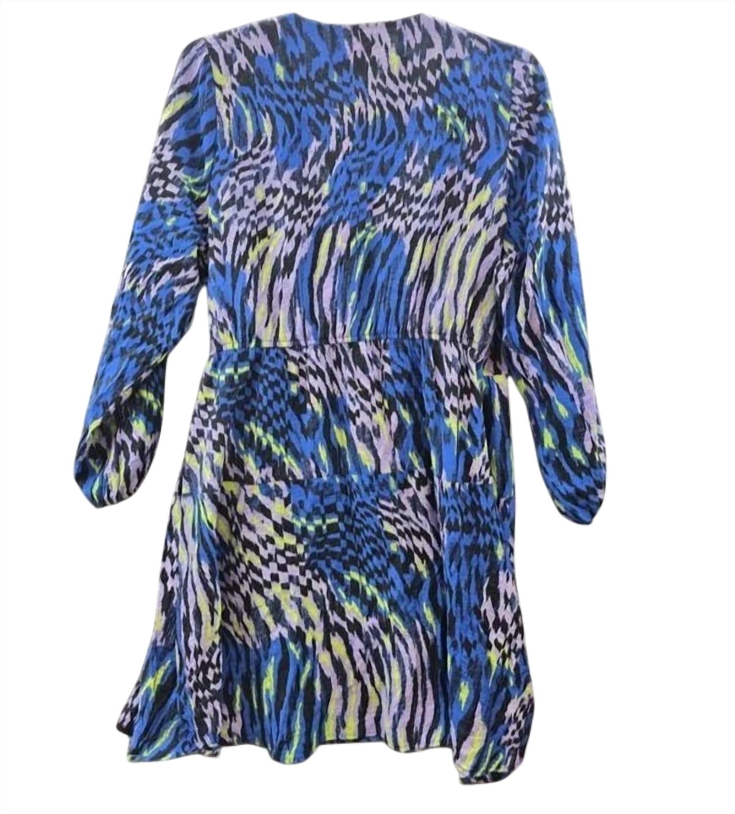 Nina Parker Trendy Crinkle Wrap Dress - Plus Size in abstract animal - women's dress - alternate view