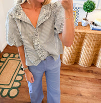 &Merci - Patch Pocket Wide Leg Cropped Pants