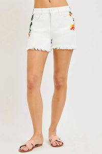 Risen - Farrah Floral Denim Shorts