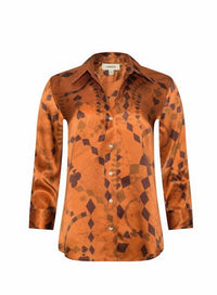 L'Agence - Dani Playing Card Geo Silk Blouse