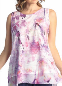 Jess & Jane Wisteria Burnout Sleeveless Top - women's tank top - detail view
