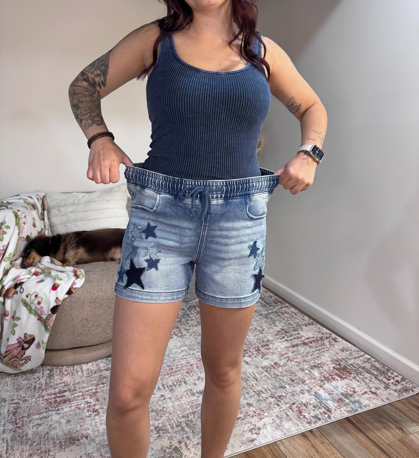 Risen - Harper Slouchy Shorts With Star Patched
