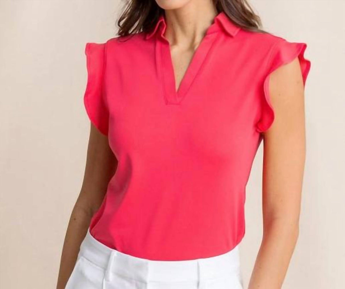 Southern Tide - Dayna Active Ruffle Polo Tank