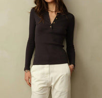 Road To Nowhere - Tasman Ribbed Henley Top