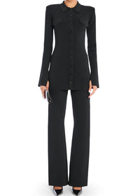 SER.O.YA Cleer Mid-rise Flare Pant in black - women's pants