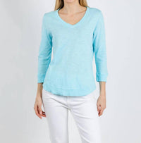 Elliott Lauren - 3/4 Sleeve V-neck Tee