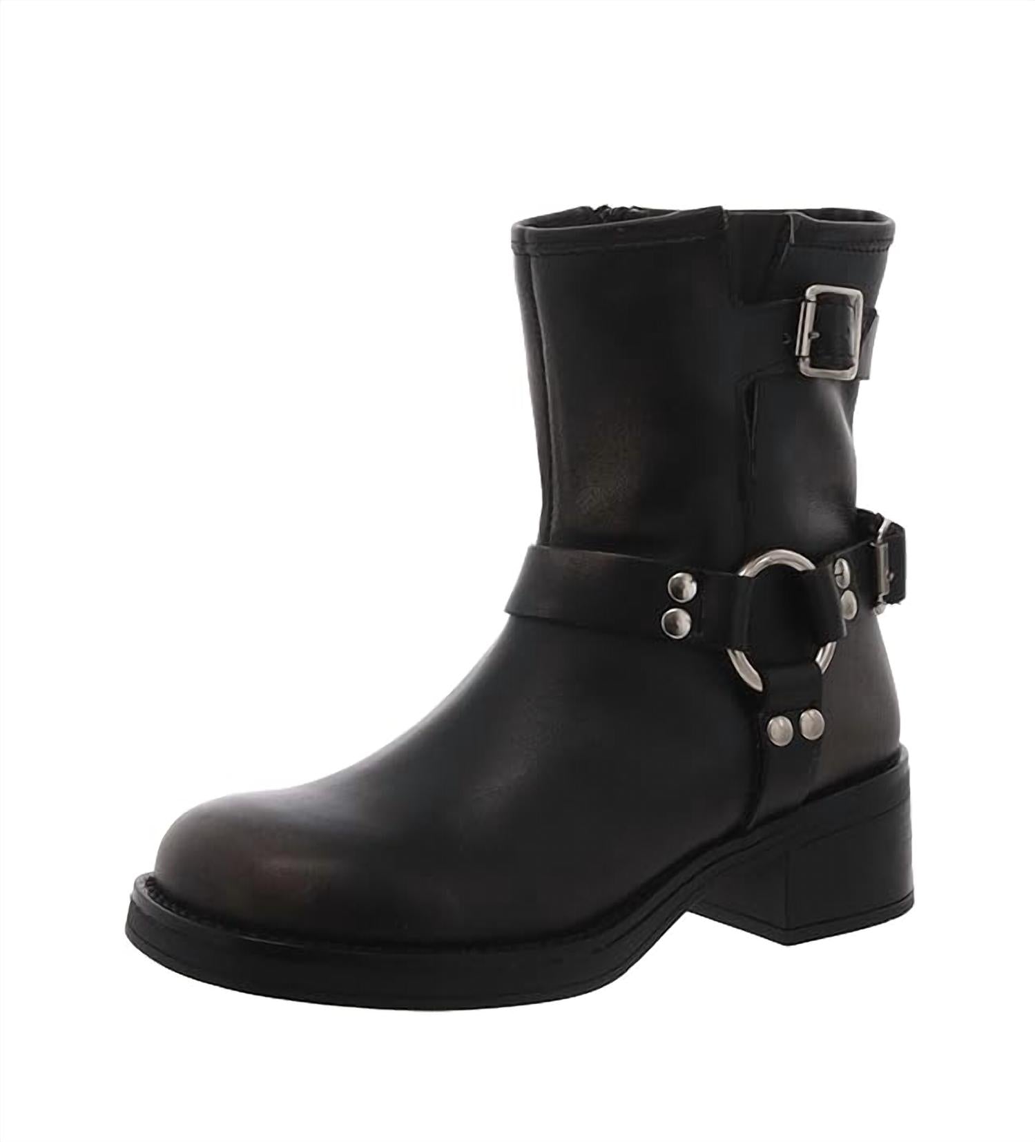 STEVE MADDEN Women's Brixton Bootie in distressed black - women's shoe