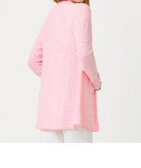 Lilly Pulitzer Faretta Long Length Cardigan in pink muse - women's cardigan - alternate view