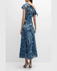 Lela Rose - Evelyn Off The Shoulder Metallic Fil Coupe Midi Dress