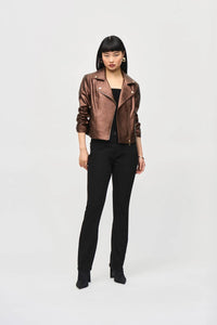 Joseph Ribkoff - Mira Metallic Faux Leather Biker Jacket