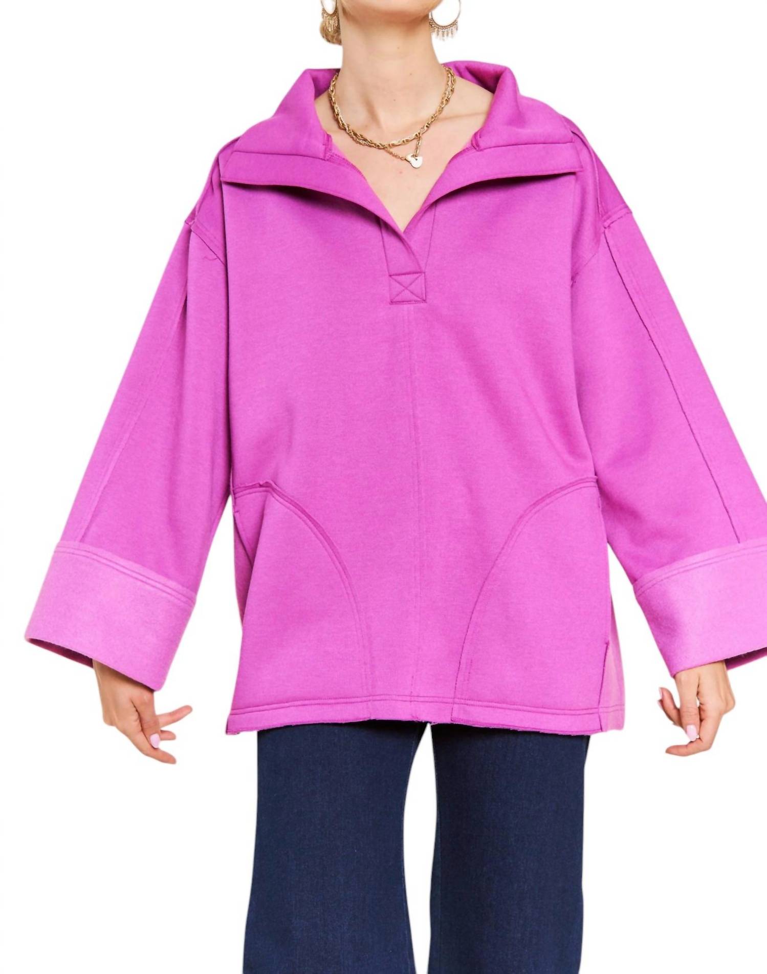 Jade By Jane - Together At Last Collared Pullover