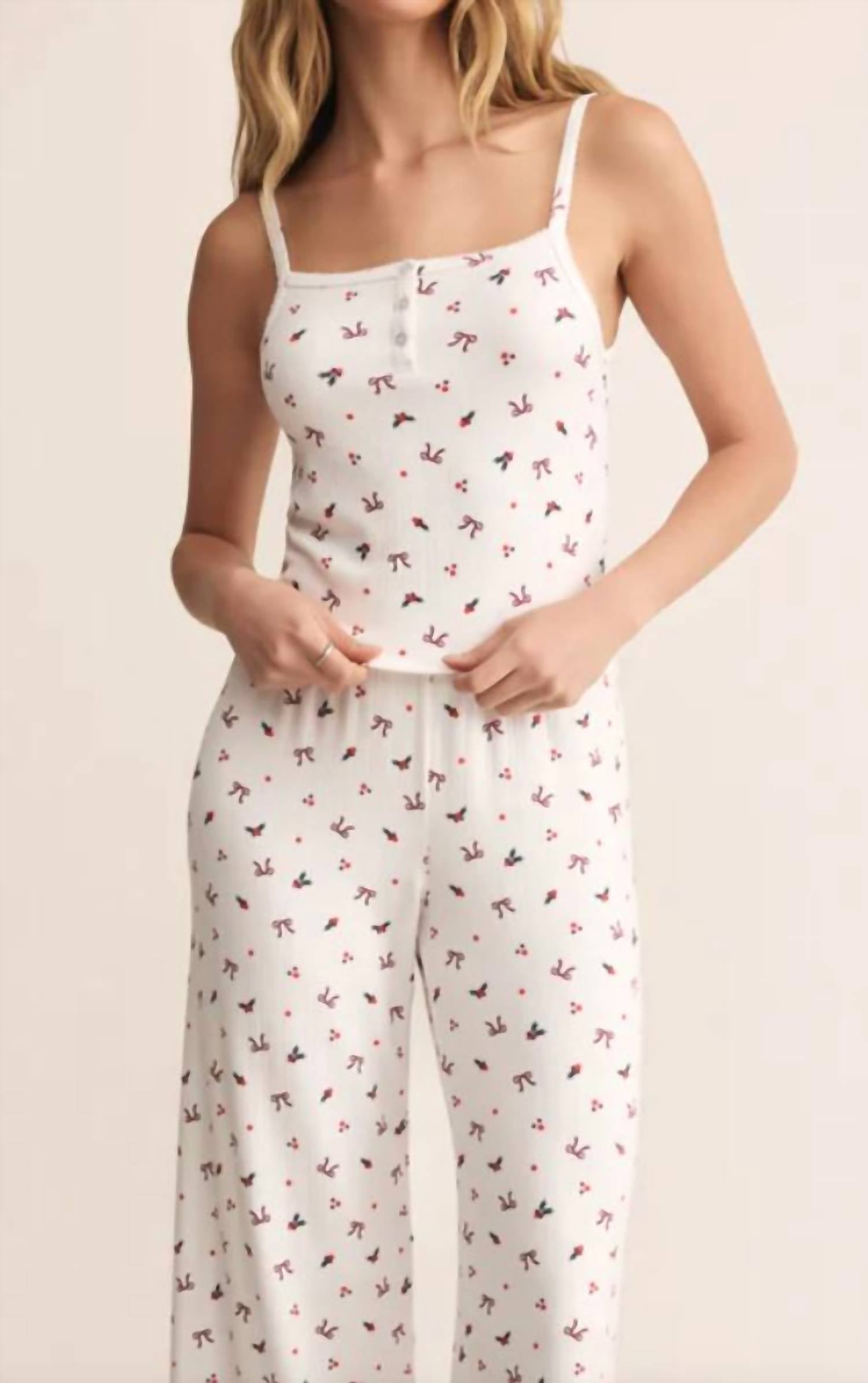 Z Supply Cameron Holly Cami in white - women's sleepwear