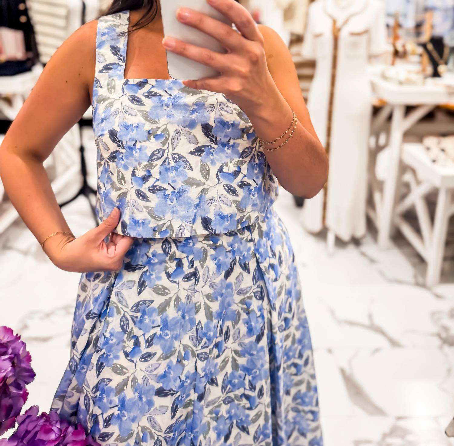 Mable - Skies Over Savannah Floral Skirt Set