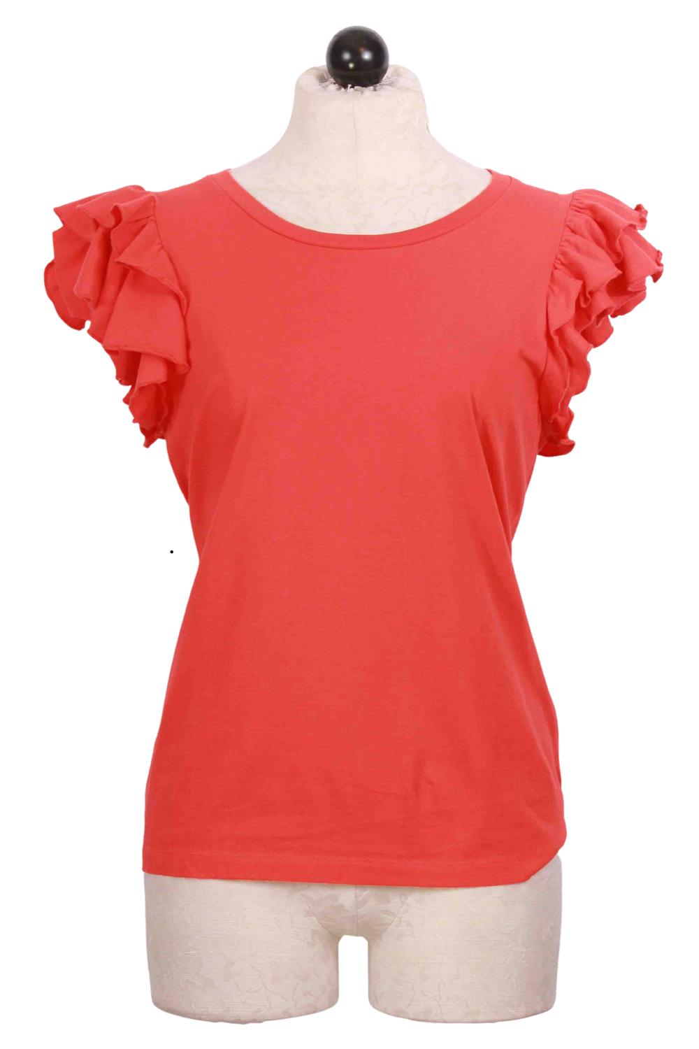 Summum - Women's Cotton Ruffle Sleeve Top