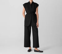 Eileen Fisher - Women's High Collar Long Vest