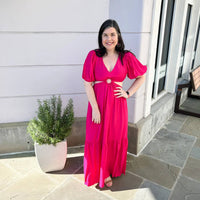 Flying Tomato - Solid Woven Maxi Dress