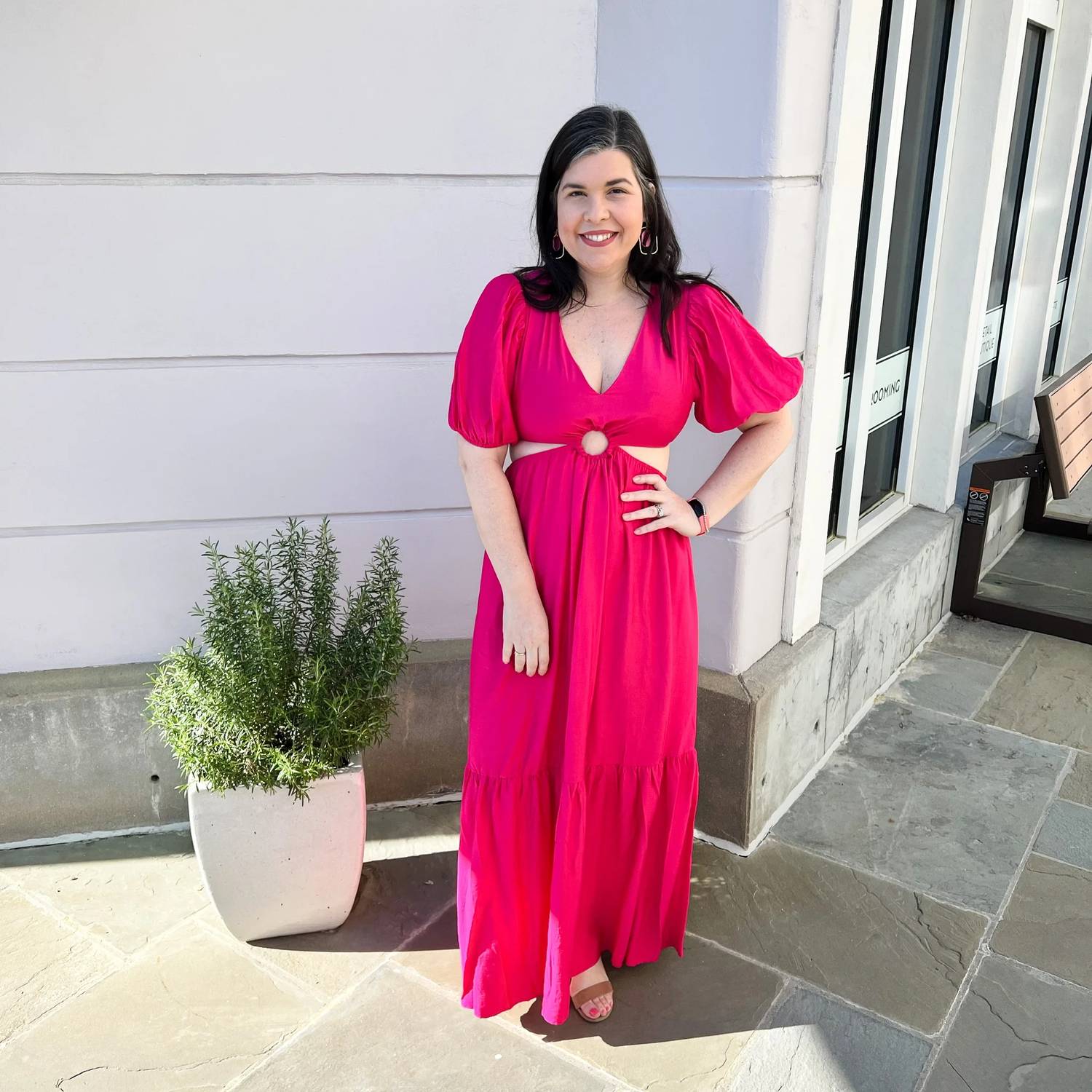 Flying Tomato - Solid Woven Maxi Dress