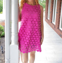 umgee Pretty in Polka Dot Lace Dress in polka dot lace dress in pink - women's dress