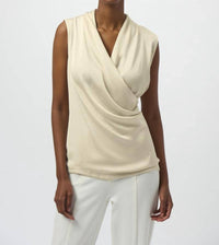 Joseph Ribkoff - Recycled Satin & Silky Knit Wrap Top