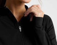 BEYOND YOGA pacer fleece full-zip jacket in black - women's jacket - view 6